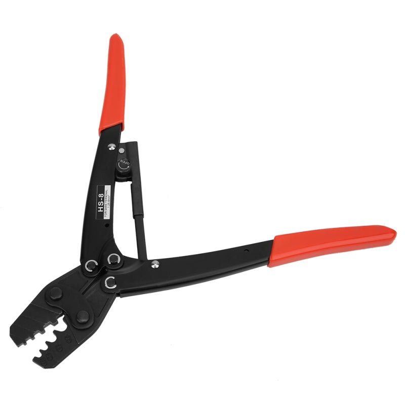 Crimping Pliers 27cm Heavy Duty Steel Jaws - Ergonomic Handle Crimper with Quick Release Safety Buckle for Bare Terminal 1.25-8mm² 17-8AWG - Image 2