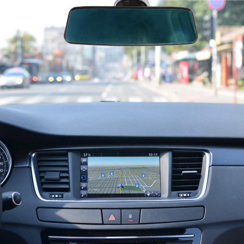 Wide Angle Anti Glare Interior Rear View Mirror With Suction Cup Blue - Image 5
