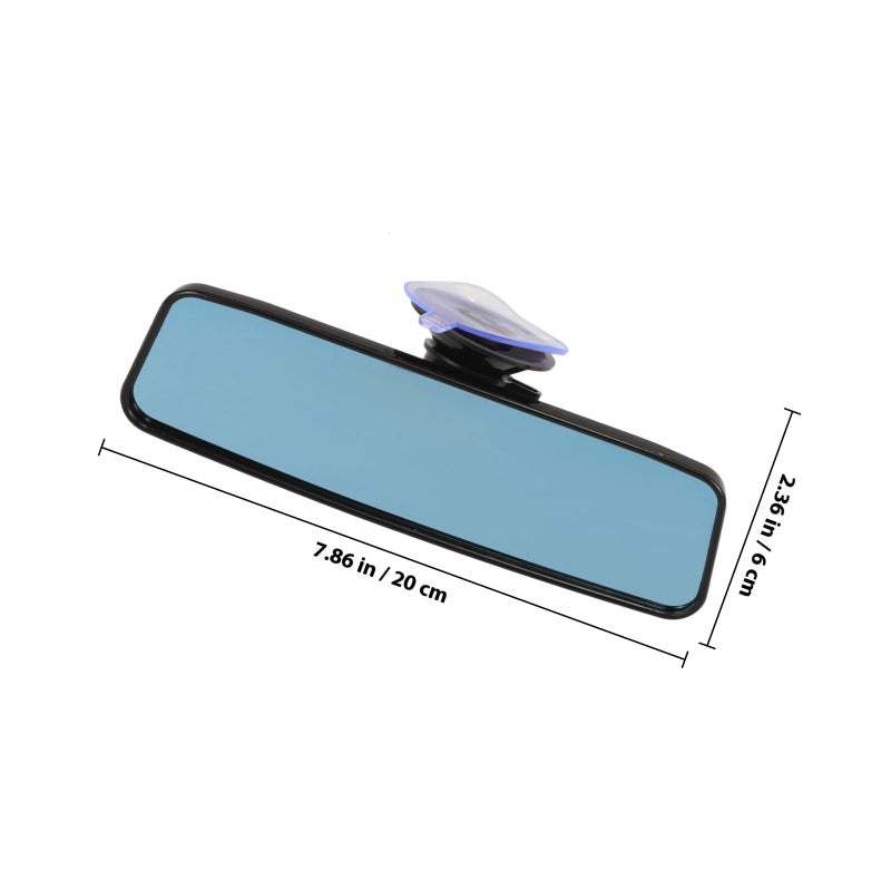 Wide Angle Anti Glare Interior Rear View Mirror With Suction Cup Blue - Image 3
