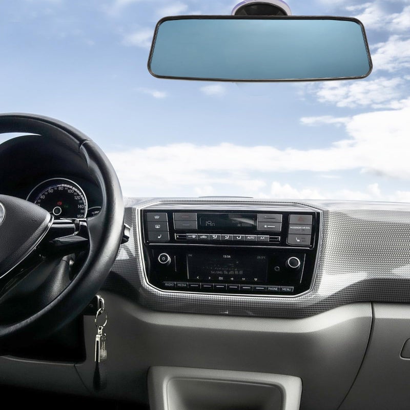 Wide Angle Anti Glare Interior Rear View Mirror With Suction Cup Blue - Image 4