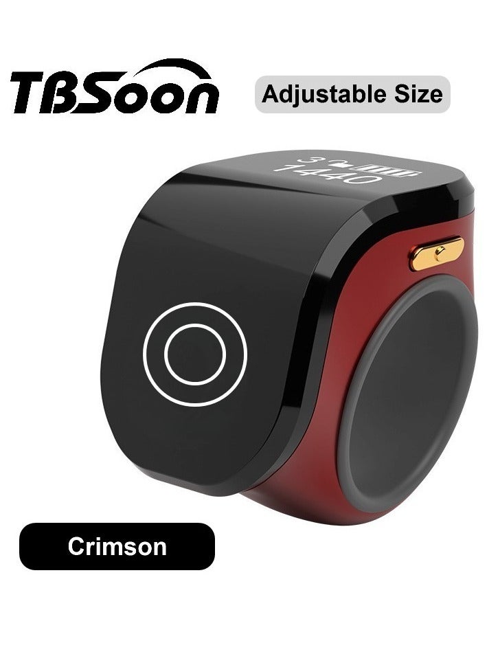 Large Screen Prayer Smart Ring, Lucky Ring, Smart Tasbih Beads Ring, Large Battery, Large OLED Display, with Prayer Counters, Fashionable, Cool, Perfect for Daily Wear and Gift Giving, Man and Women Samrt Ring, TBSoon iQIBLA Zikr Ring - Image 1
