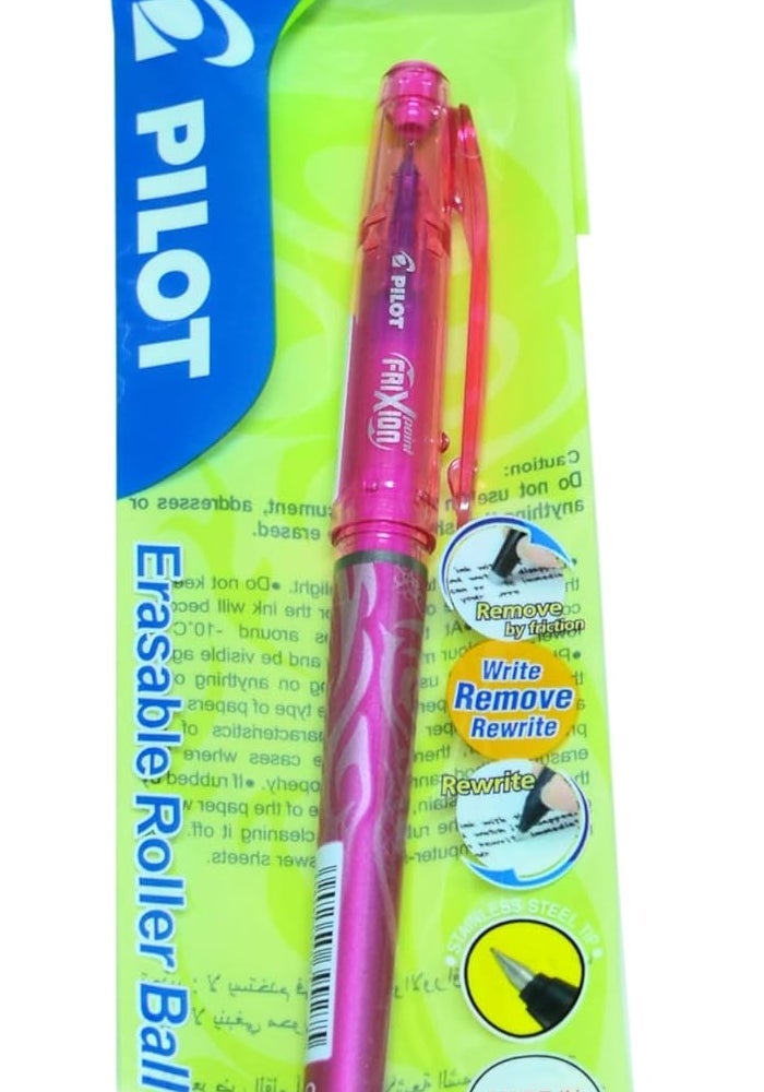 Pilot Frixion Erasable Roller Ball Pen, 0.7 mm Tip Size, Pink - Image 1