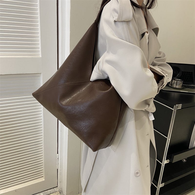 Women's Soft PU Leather Tote Bag Large Capacity Shoulder Bag - Image 3