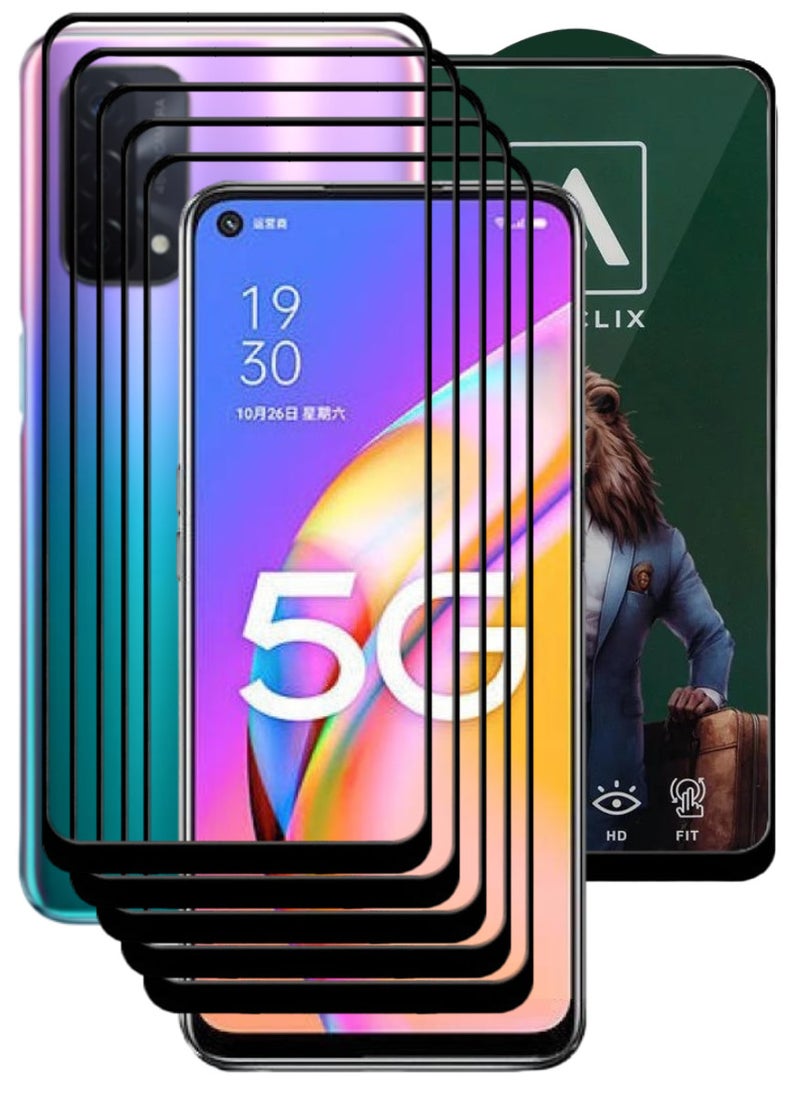 ACLIX 5 Pieces Antistatic ESD Dustproof Premium Quality High Definition Tempered Glass Screen Protector Designed For Oppo A93 5G - Image 1
