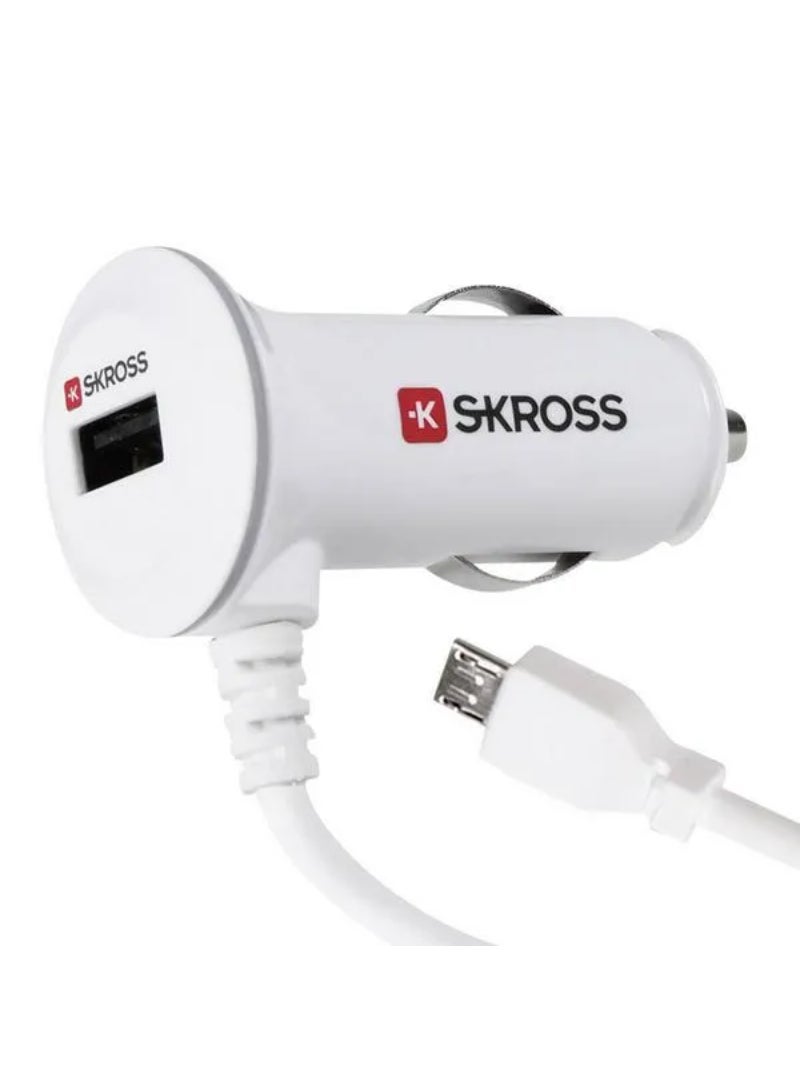 Skross Usb and Micro Cable Car Charger White