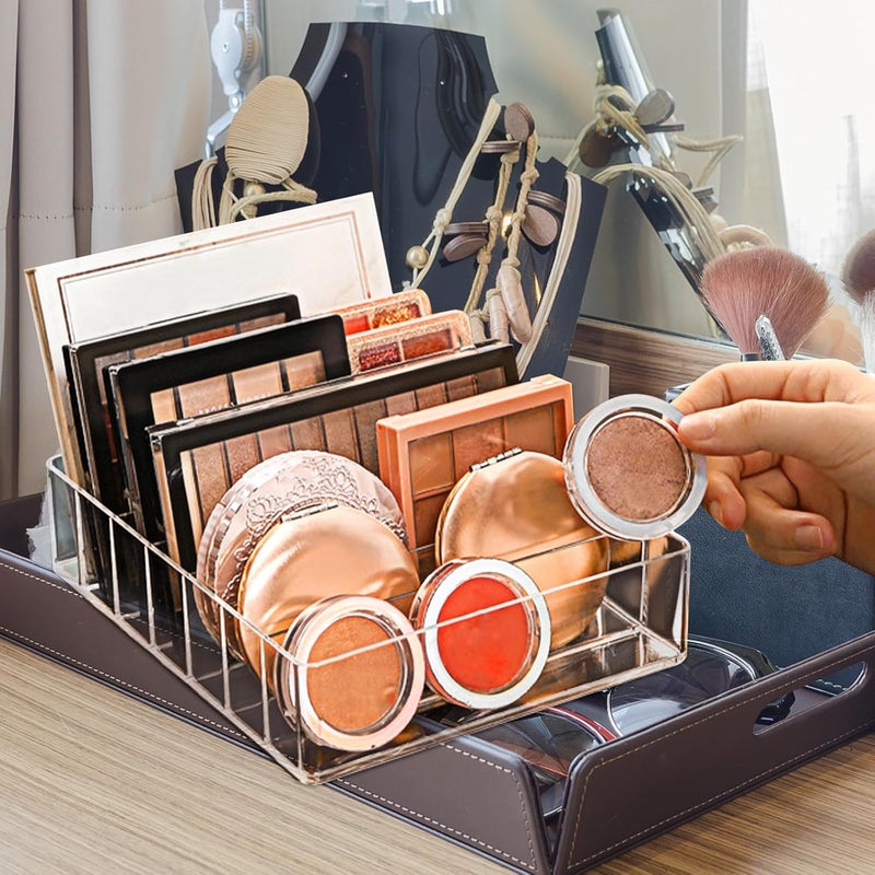 Eyeshadow Palettes Organizer Cosmetic Organizer with 7 Compartments Acrylic Makeup Holder for Vanity Countertop Storage and Display - Image 4
