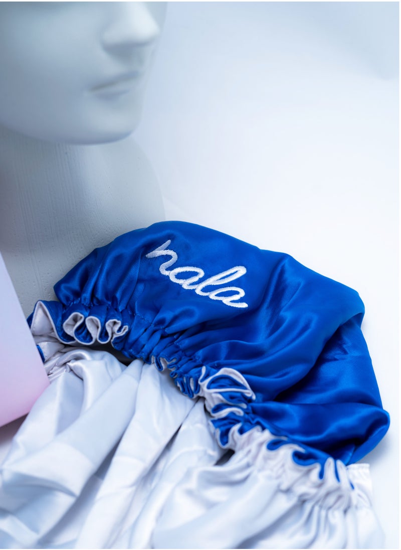Blue Satin Bonnet