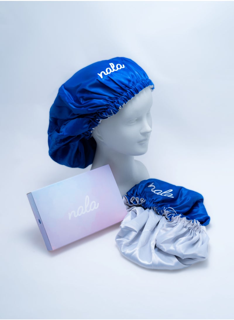 Blue Satin Bonnet