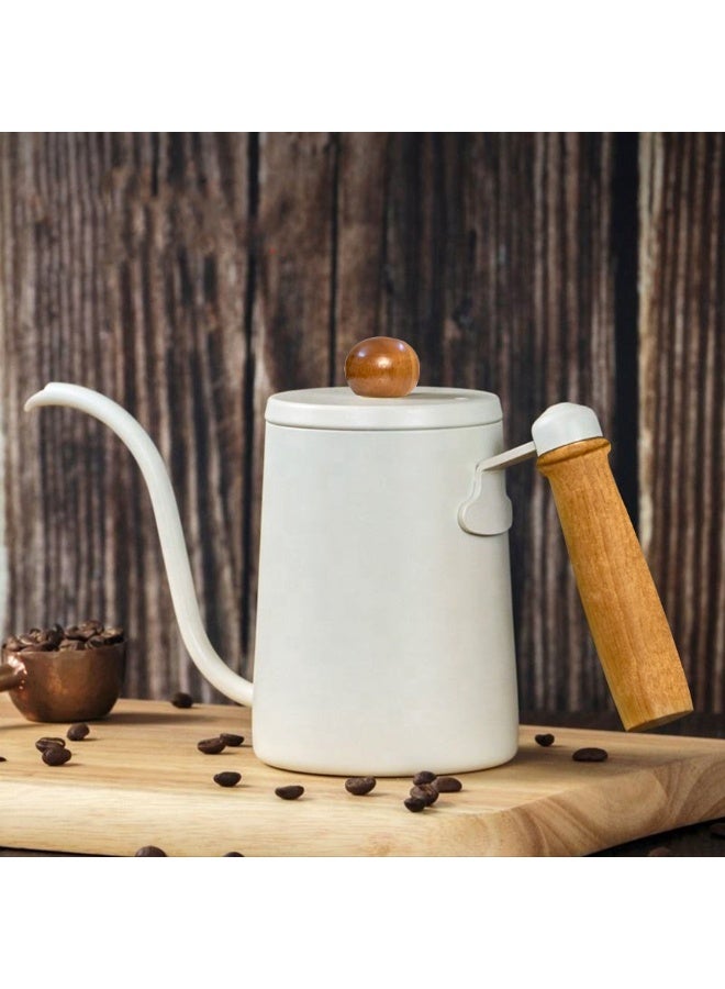 OMRAN CART Omran Cart V60 Coffee Set 6pcs Pour over coffee maker set with Wooden holder rack, Includes Coffee kettle with wooden handle, Server, dripper, filters & ceramic cup – Perfect for coffee lovers  - Image 5