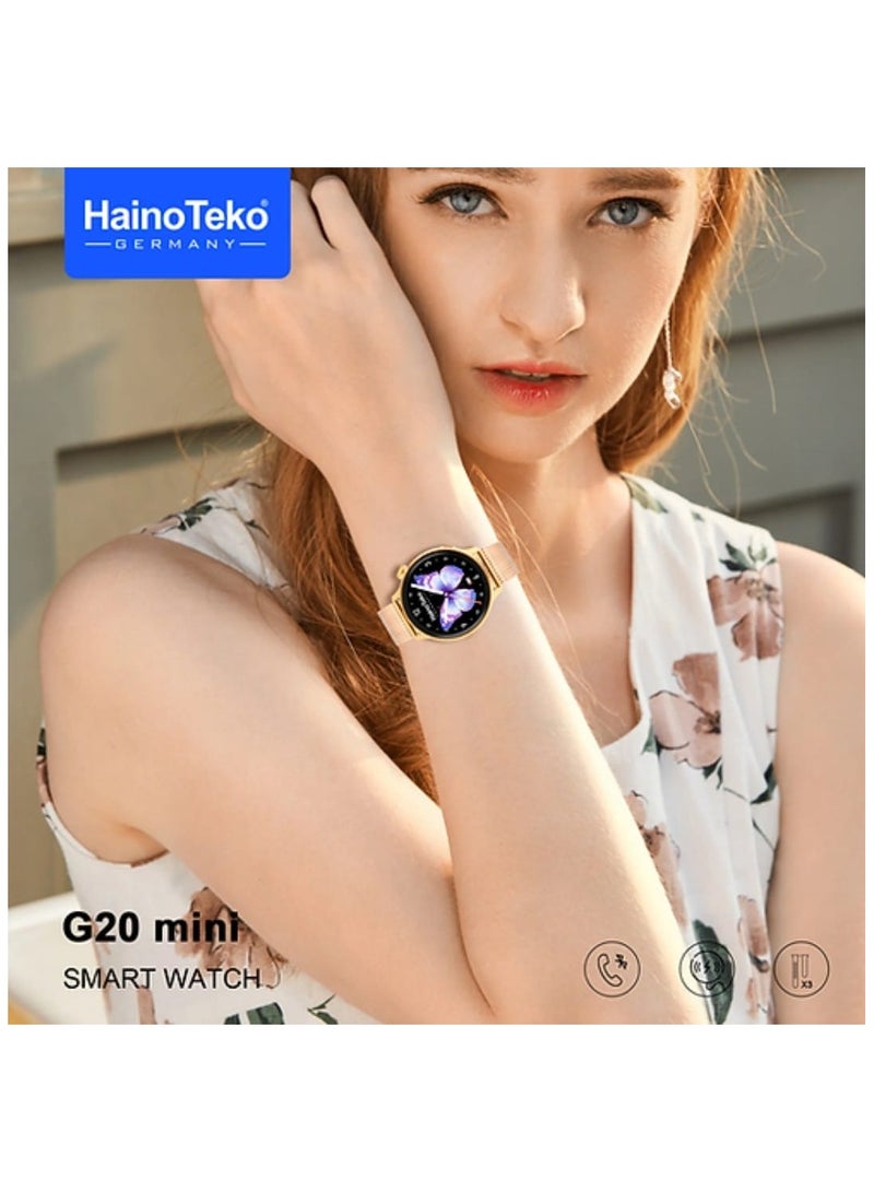 Haino Teko G20 Mini Smart Watch Real AMOLED Display with 3 Pairs of Straps for Women - Image 2