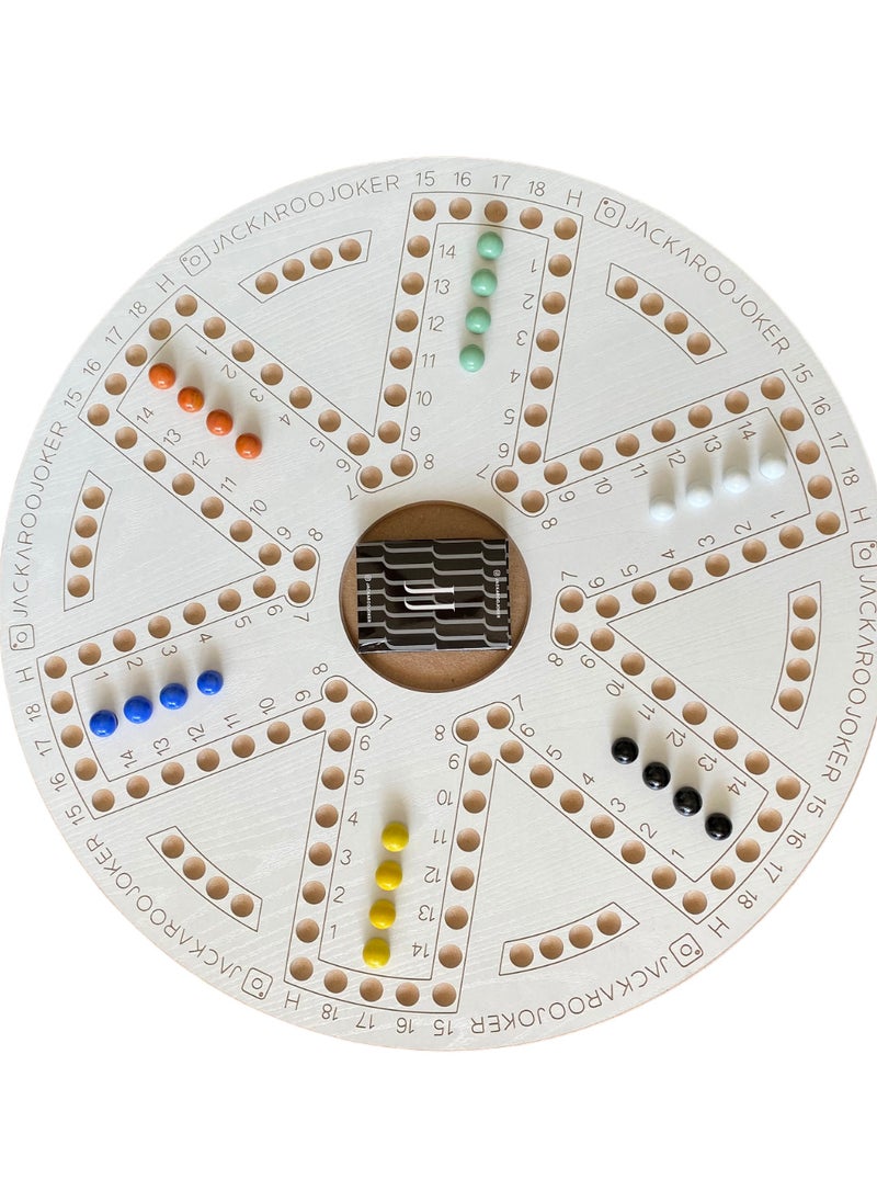 JACKAROOJOKER - Jackaroo Game both sides for 4 and 6 players with Marbles and Cards - Image 1