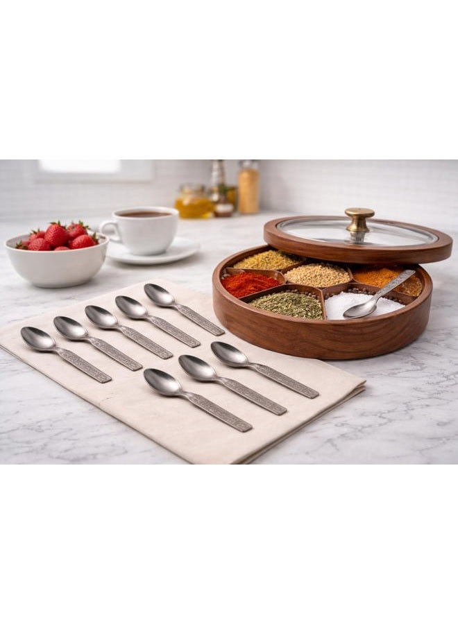 SRIYUG Stainless Steel Mini Spoon for Tea Coffee Spice Box Spoon Tableware Steel 12 Piece Masala Spoon Set for Home Kitchen. - Image 5