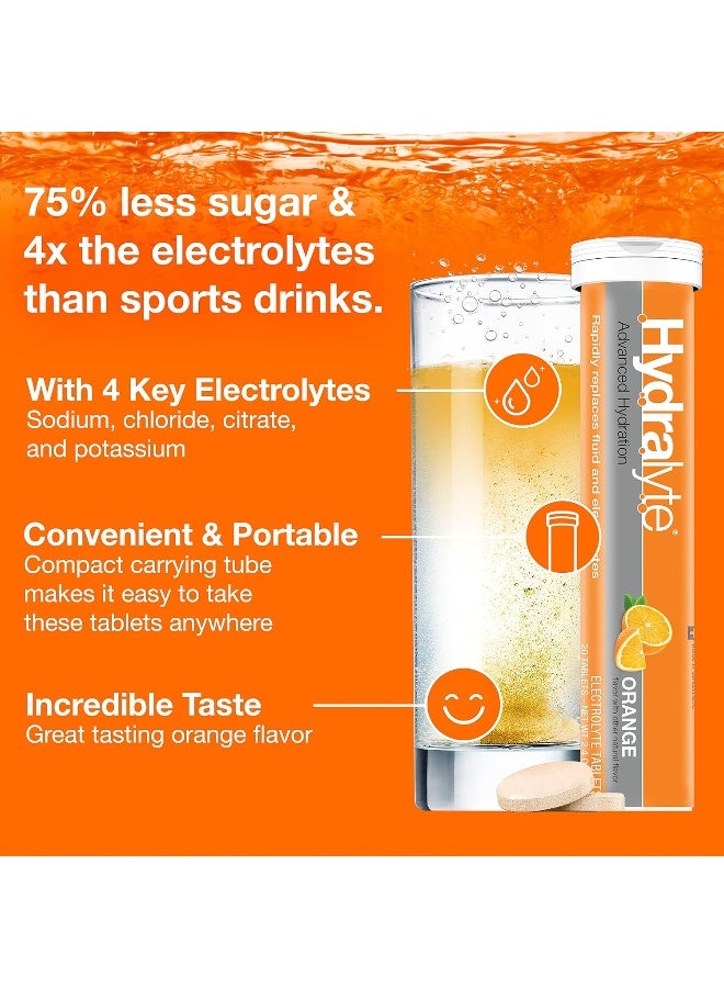 Hydralyte Effervescent Electrolyte, Natural Orange Flavor, 20 Tablets, 2.4 oz (68 g) - Image 3