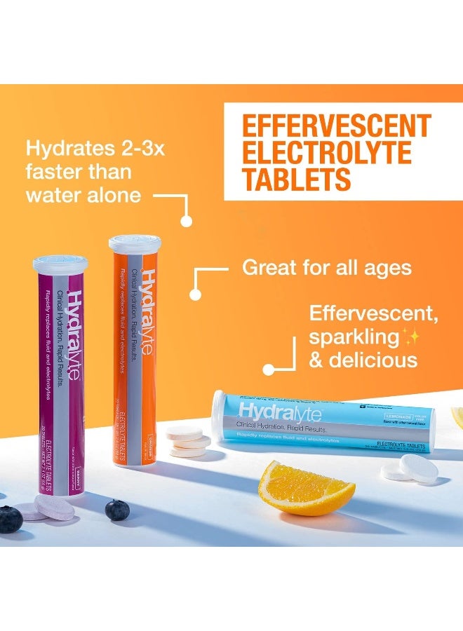 Hydralyte Effervescent Electrolyte, Natural Orange Flavor, 20 Tablets, 2.4 oz (68 g) - Image 2