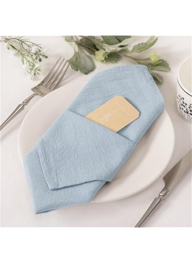 Generic - Linen Napkins Grey Blue  Spring Cloth Napkins Bulk Washable Cotton Napkins Set of 10 17x17 for Wedding Party Bridal Baby Shower Birthday Table Decorations - Image 1