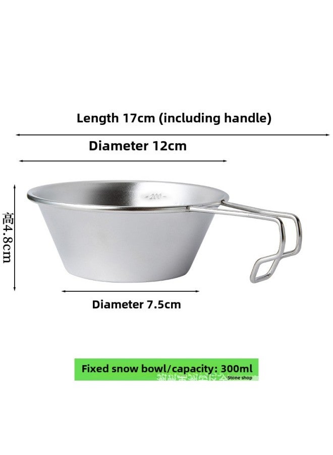 Food Grade 304 Stainless Steel Lunch Box Steamable Baking Outdoor Camping Picnic Box Set Pot With Folding Handle Tableware-Specifications:304 Lunch Box With Folding Handle -Color:Fixed Handle 300ml Snow Bowl  - Image 1