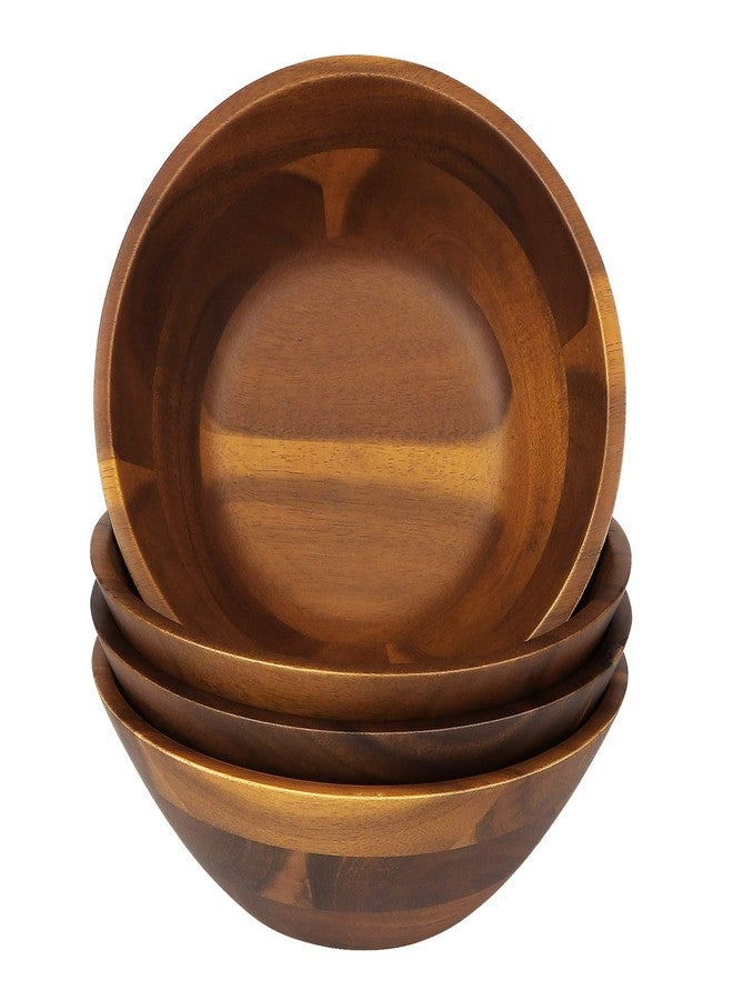AIDEA Acacia Wooden Serving Bowls, 7 Inch Set of 4 for Salad, Soup, Noodle and More - Image 1