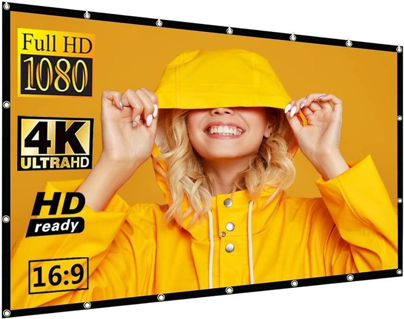 Vilro 50 inch Projector Screen,4K 4:3 Portable Eyelet Premium Video Foldable Projection for HD Home Theater Cinema Anti-Crease Indoor Outdoor Office Classroom (102 cm (W) x 76 cm (H)) - Image 1