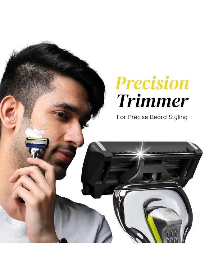 LetsShave Pro 6 Advance Shaving Razor Value Set With 4 Blades 1 Handle + Razor Cap, World'S First 6-Blade Razor With Precision Back Blade Argan Oil & Aloe Vera Infused Moisturizing Strip, Shaving Kit - Image 1