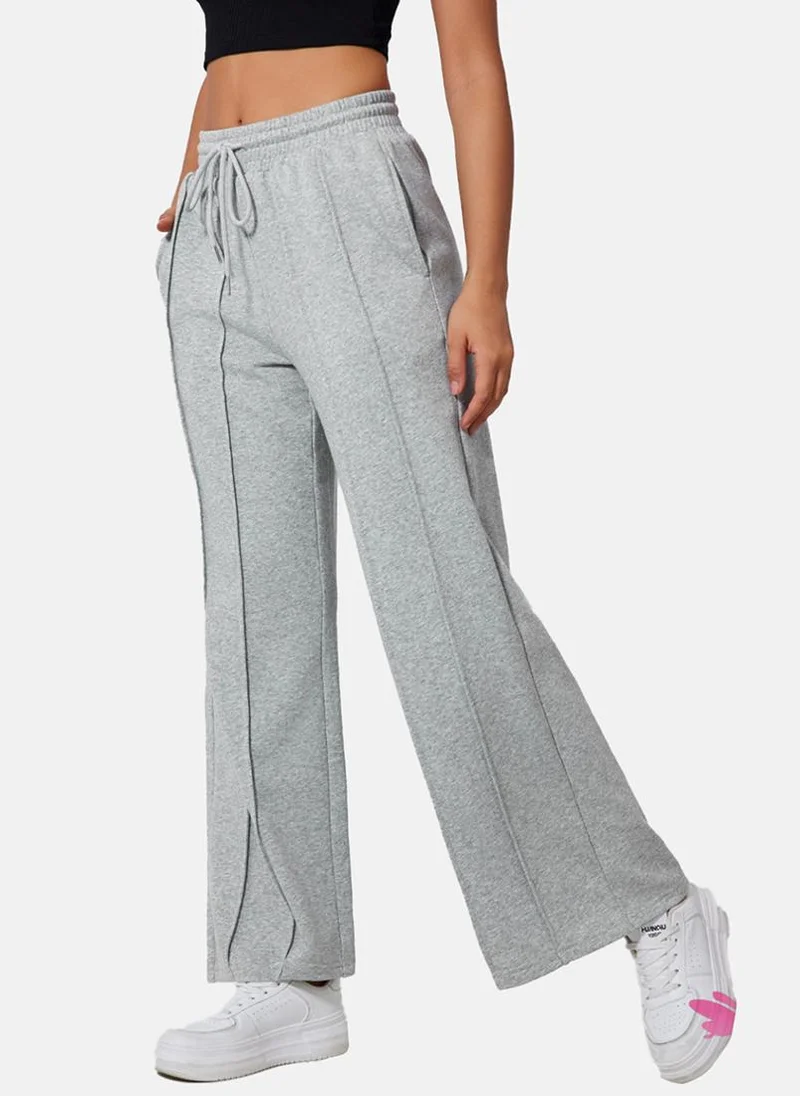 YUNIQEE Grey Solid Casual Trouser