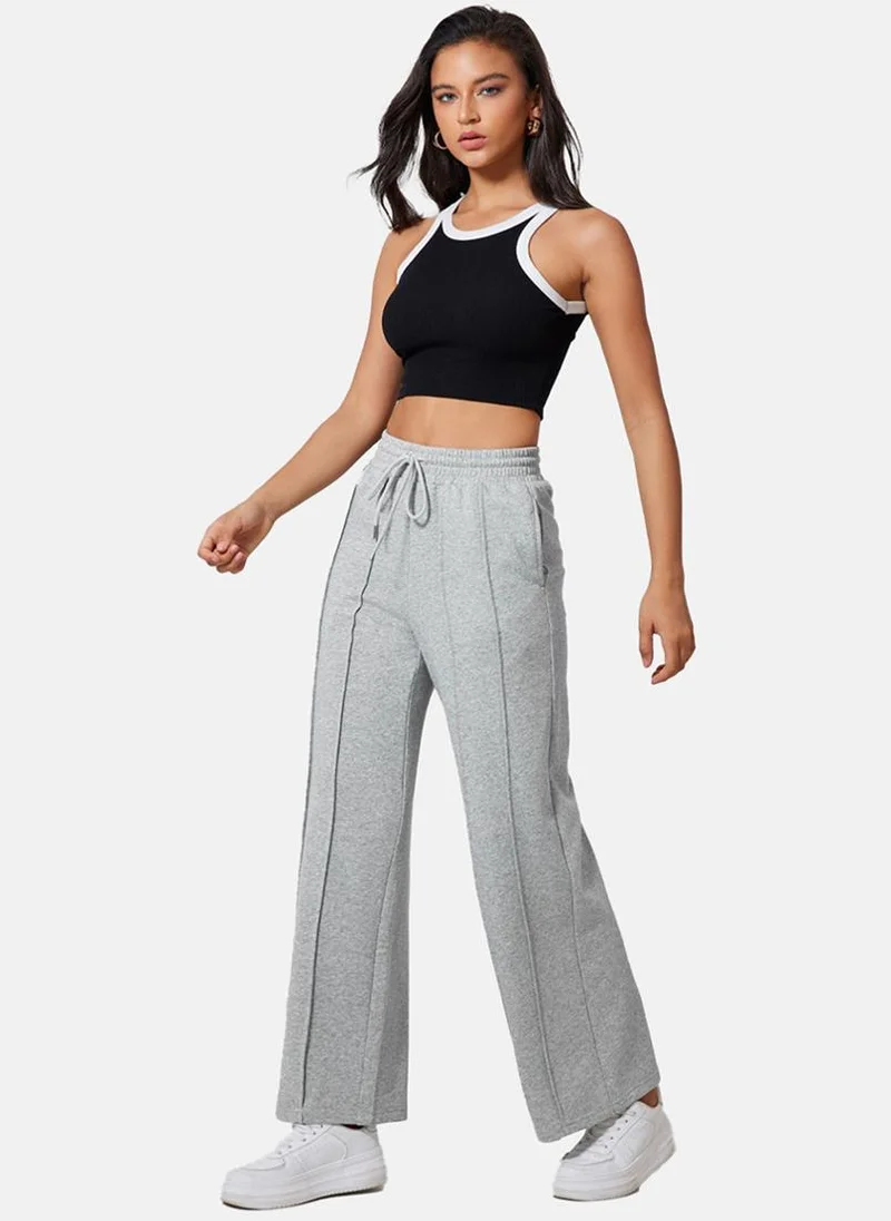 YUNIQEE Grey Solid Casual Trouser