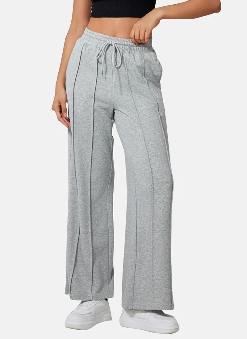 YUNIQEE Grey Solid Casual Trouser