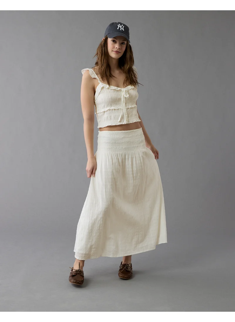 امريكان ايجل AE High-Waisted Smocked Maxi Skirt