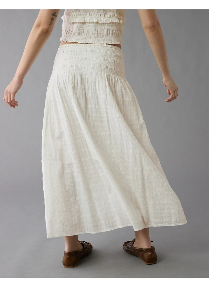 American Eagle AE High-Waisted Smocked Maxi Skirt