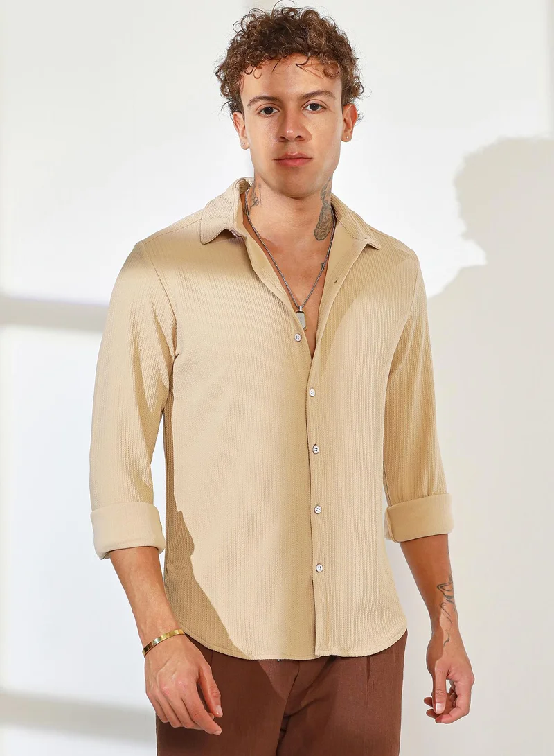 كامبوس سوترا قميص مخطط مجعد