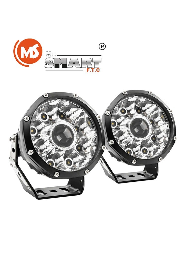 MR.SMART Mr Smart High-Intensity LED Round Spotlights with Heat Dissipation, 2-Pack, Die-Cast Aluminium Housing, Fast Fin Cooling  - Image 1