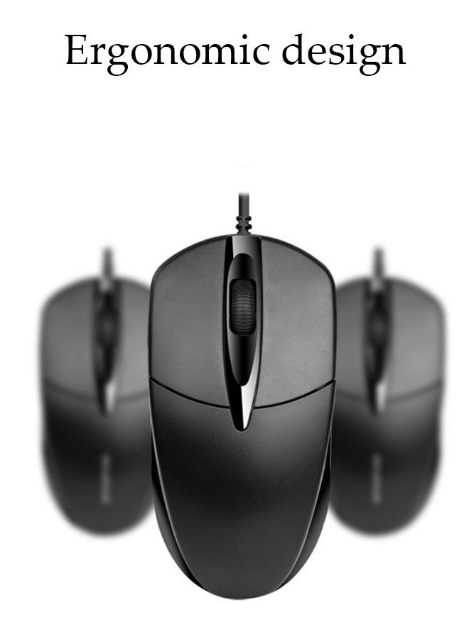 Wired Keyboard and Mouse Combo, USB noise resistant ultrathin computer keyboard with mouse, compact gaming keyboard, concave cap structure,not easy to fade,USB plug and play, full size,suitable for PC/laptop, computer desktop, office