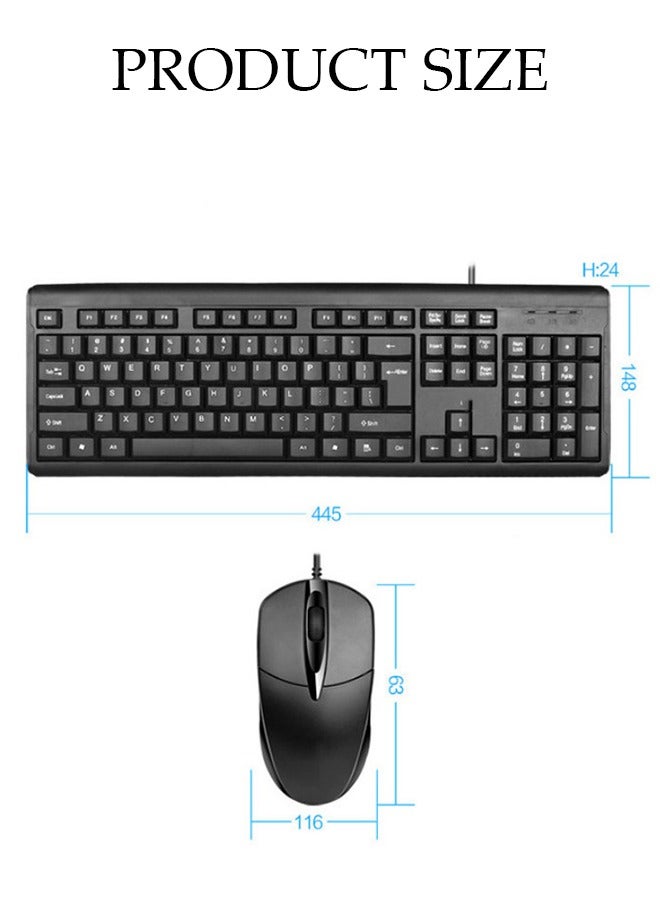DUNISO Wired Keyboard and Mouse Combo, USB noise resistant ultrathin computer keyboard with mouse, compact gaming keyboard, concave cap structure,not easy to fade,USB plug and play, full size,suitable for PC/laptop, computer desktop, office - Image 3