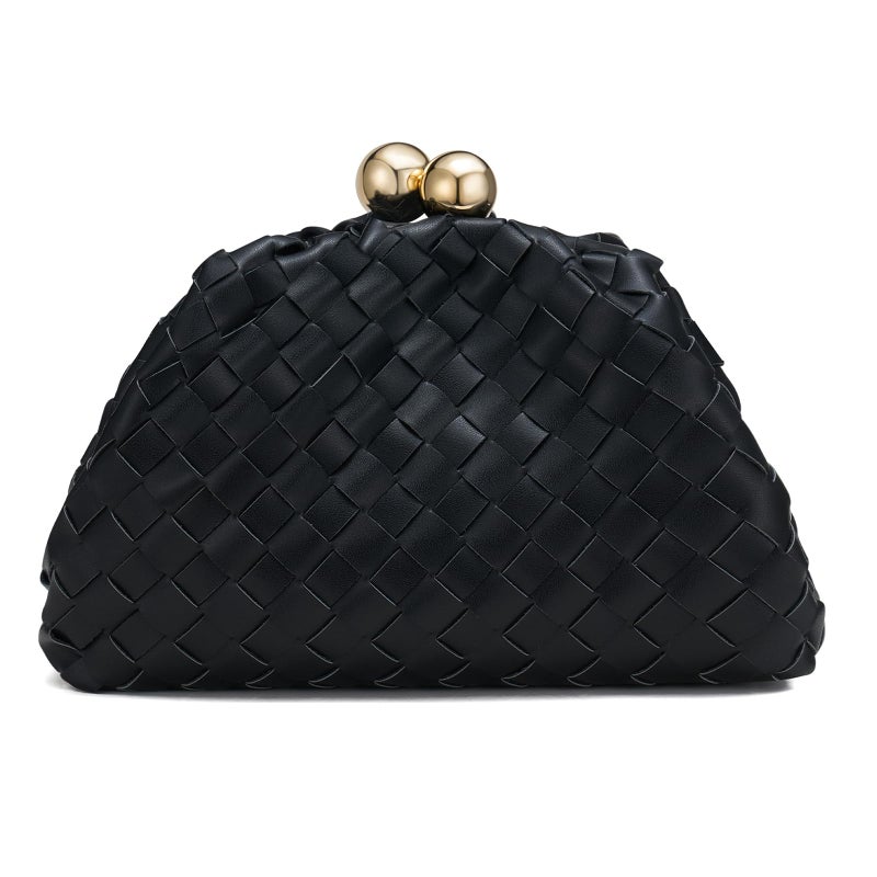 CHUNLI Dressy Woven Clutch Purses for Women Evening Wedding Formal Occasion,Dumpling Crossbody Shoulder Handbags for Women - Image 2