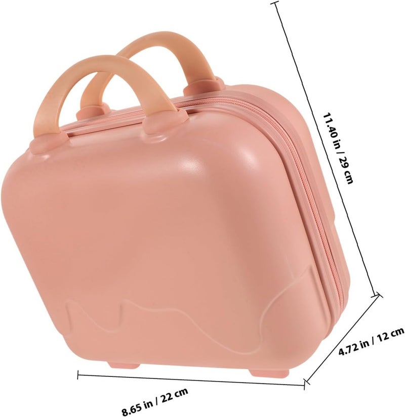 Portable Makeup Organizer Case Pink Travel Cosmetic Train Case with Elastic Straps Compact Beauty Bag for Women and Handheld Storage - Image 2