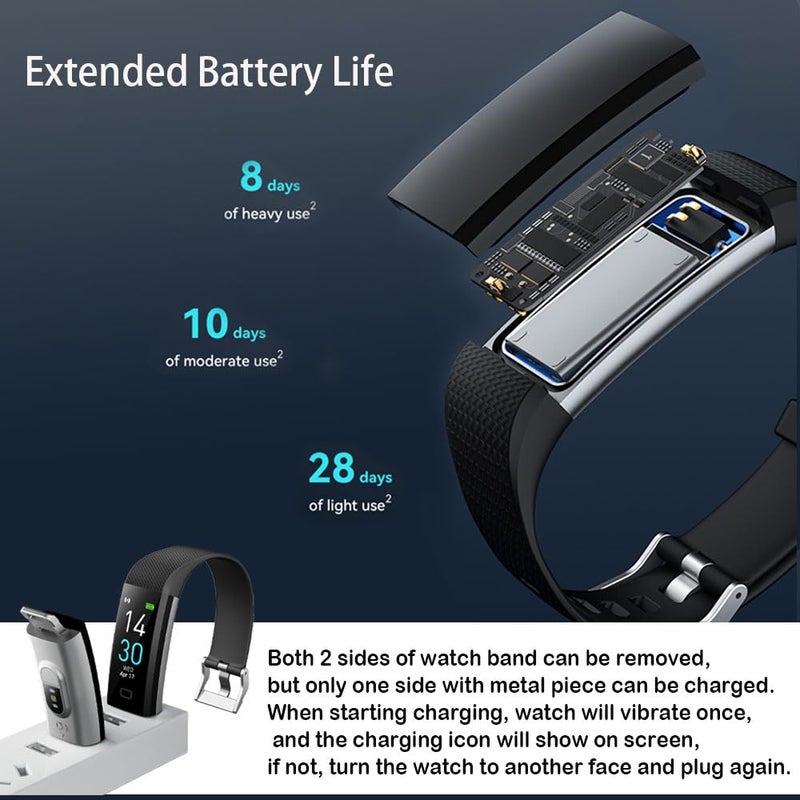Jawploy Fitness Tracker with Heart Rate Monitor/Step Counter/Calories, Smart Watch Activity Tracker Sleep Monitor, IP68, Health Tracker Pedometer for Man Women - Image 4