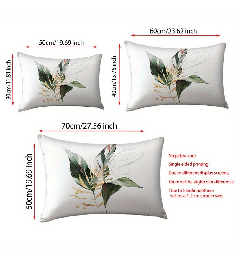 2D Flat Autumn Floral Printed Polyester Pillow Covers Set Of 2 11.81x19.69 Inch Decorative Countryside Style With Zipper For Couch Bedroom - Image 2