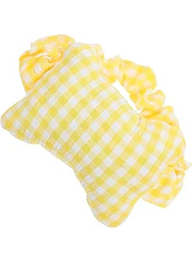 Ergonomic Mouse Wrist Rest Pad with Comfortable Hand Cushion Yellow Grid Pattern - Image 1