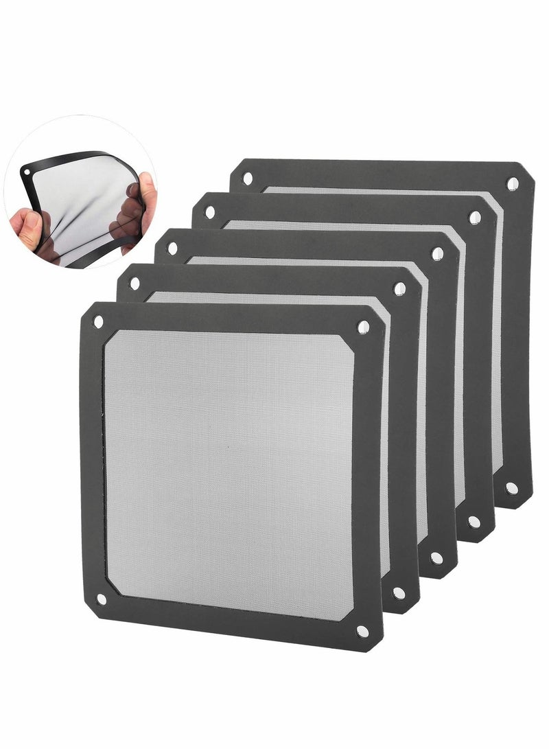 Captaintech 5 Pcs PC Cooler Fan Filter, Dustproof PVC Magnetic Computer Mesh Frame Nylon Dust Filter Case Cover - Image 1