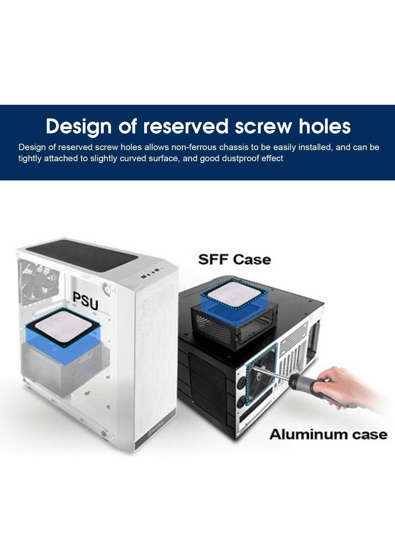 Captaintech 5 Pcs PC Cooler Fan Filter, Dustproof PVC Magnetic Computer Mesh Frame Nylon Dust Filter Case Cover - Image 3