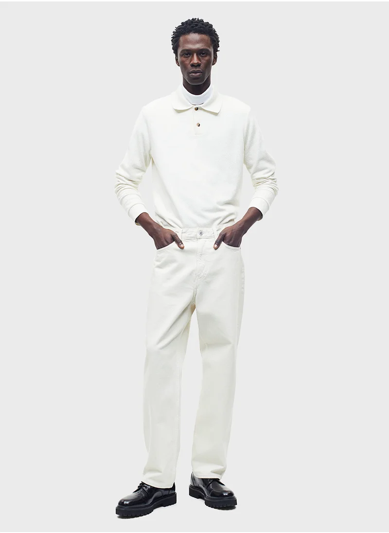 اتش اند ام Regular Fit Textured-Knit Polo Shirt