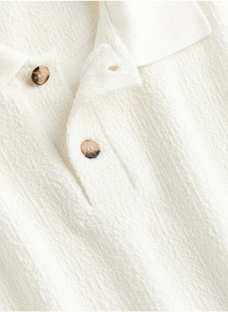 اتش اند ام Regular Fit Textured-Knit Polo Shirt