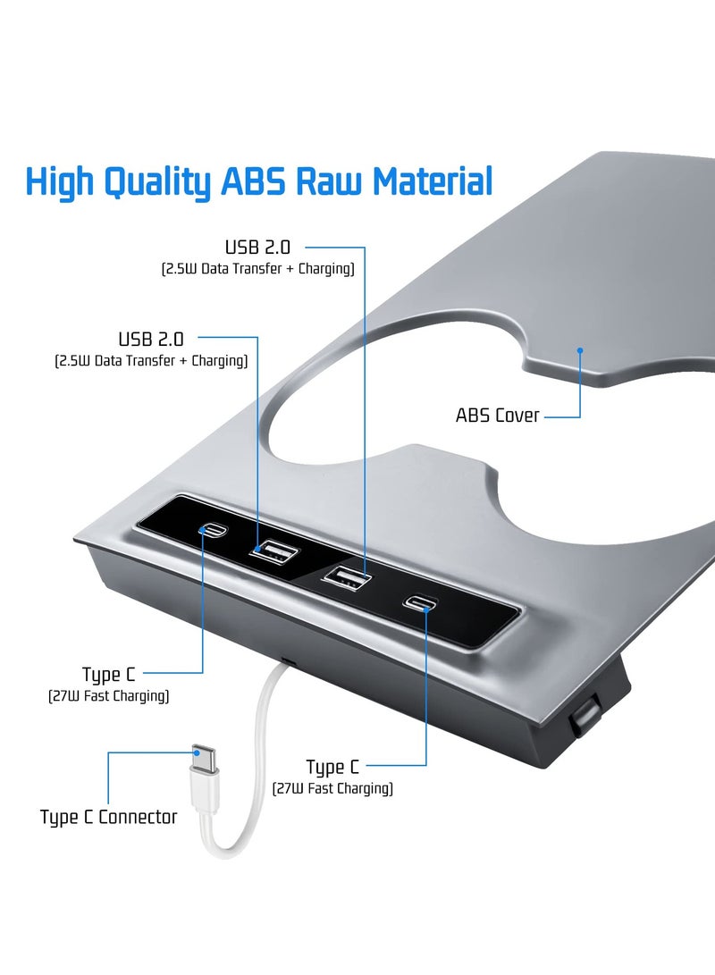 SYOSI USB Hub for Tesla Model 3 Model Y 2021 2022 2023 Docking Station of Center Console Smart Sensor Fast Charging Adapter Model 3 Y Accessories - Image 5