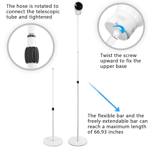 VOMENC Adjustable Universal Baby Monitor Floor Stand Holder Mount Compatible with eufy 720P Video/eufy Security SpaceView/eufy Spaceview S Baby Monitor（White） - Image 2
