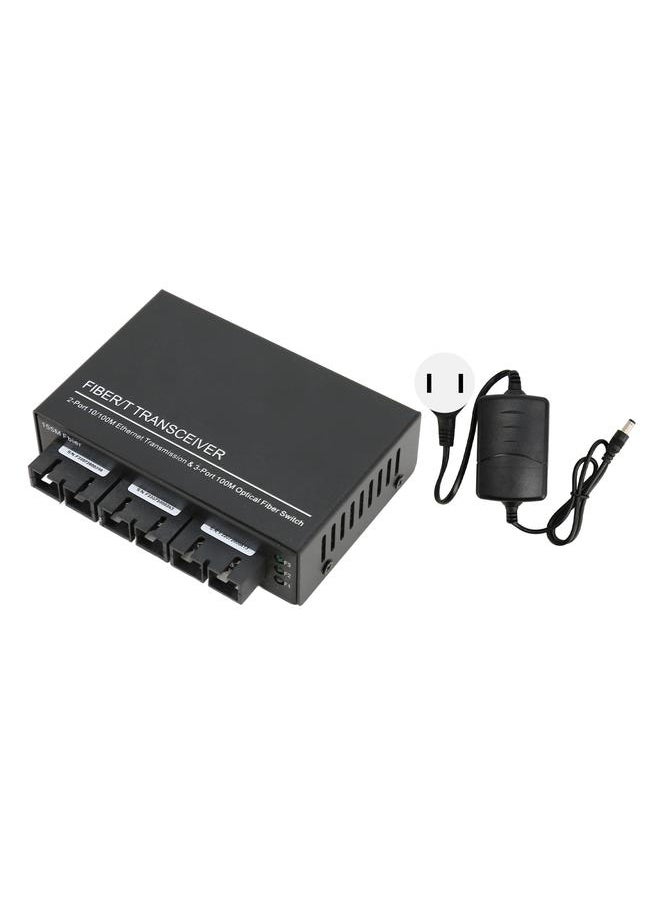 Thoraya TLG-F132SA-25 Photoelectric Converter 1310nm 10/100M/3 Optical 2 Electrical/Dual Fiber/Single Mode/25KM/External Power/SC/DC5V1A Fiber Optic Transceiver US Plug  - Image 1