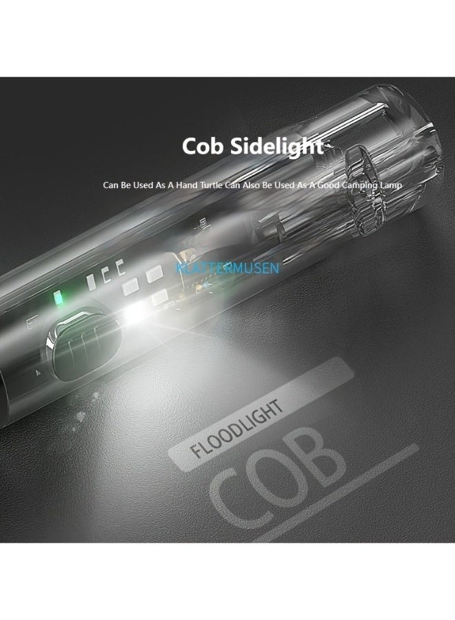 SMILING SHARK Mini Work Light, Small COB Keychain Light, Super Bright Rechargeable Waterproof Flashlight With Keychain, For Family Daily Use, Outdoor Activities, Emergencies - Image 3