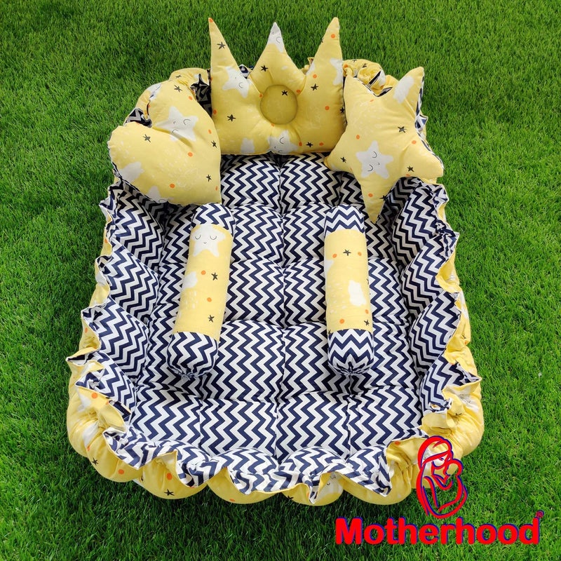 MOTHERHOOD MOTHERHOOD Rectangle Baby Tub Bed with 5 pc Baby Pillow and 1 Large Baby Blanket Luxury UltraSoft Comfortable Baby Mattress Bed Sleeper Bedding Set coSleeper for Newborn to Toddlers Z Yellow - Image 5