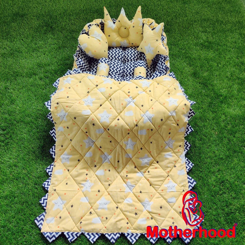 MOTHERHOOD MOTHERHOOD Rectangle Baby Tub Bed with 5 pc Baby Pillow and 1 Large Baby Blanket Luxury UltraSoft Comfortable Baby Mattress Bed Sleeper Bedding Set coSleeper for Newborn to Toddlers Z Yellow - Image 3