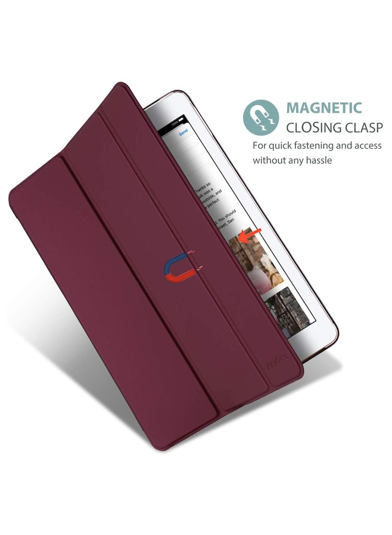 Procases Smart Case for iPad Air 2 (2014 Release), Ultra Slim Lightweight Stand Protective Case Shell with Translucent Frosted Back Cover for Apple iPad Air 2 (A1566 A1567) -Wine - Image 4