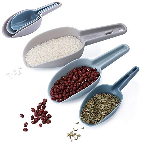 HARI Yoo- Kneek- Food Scoop Plastic Scoop Set Dry Food Scoop Ice Scoop Candy Scoop Puppy Food Feeder Shovel Multipurpose Handy Scoop Set of 3 Stackable Design - Image 3