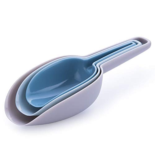 HARI Yoo- Kneek- Food Scoop Plastic Scoop Set Dry Food Scoop Ice Scoop Candy Scoop Puppy Food Feeder Shovel Multipurpose Handy Scoop Set of 3 Stackable Design - Image 1